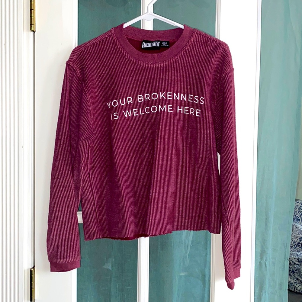 Cropped sweater.
